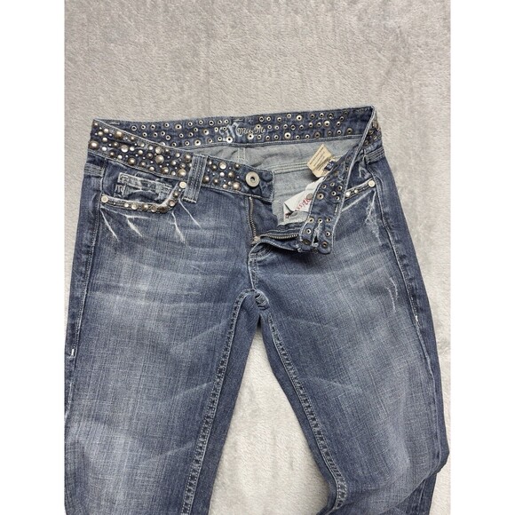 Miss Me JP42885 Bootcut Women's Embellished Studded Low-Rise Jeans Size 28 - Picture 7 of 15